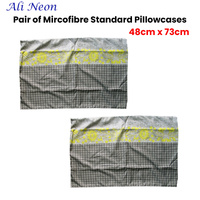 Pair of Microfiber Polyester Ali Neon Grey/Green Standard Pillowcases by Home Innovations thumbnail