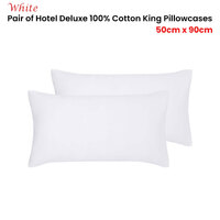 Accessorize Pair of White Hotel Deluxe Cotton King Pillowcases 50cm x 90cm thumbnail
