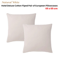 Accessorize Pair of  White/Natural Piped Hotel Deluxe Cotton European Pillowcases thumbnail