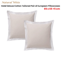 Accessorize Pair of  White/Natural Tailored Hotel Deluxe Cotton European Pillowcases thumbnail