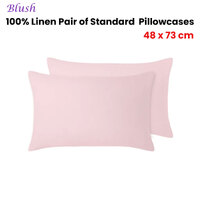 Vintage Design Homewares 100% Linen Pair of Standard Pillowcases Blush 48 x 73 cm thumbnail