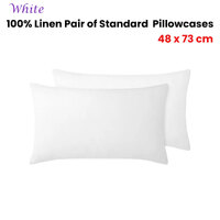 Vintage Design Homewares 100% Linen Pair of Standard Pillowcases White 48 x 73 cm thumbnail