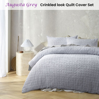 Accessorize Augusta Grey Ruched Quilt Cover Set King thumbnail