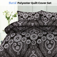 Big Sleep Batik Black Quilt Cover Set Double thumbnail
