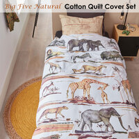 Bedding House Big Five Natural Cotton Quilt Cover Set Single thumbnail