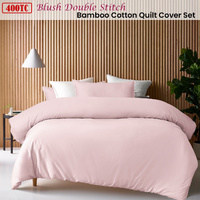 Accessorize 400TC Blush Bamboo Cotton Double Stitch Quilt Cover Set King thumbnail