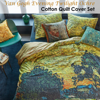 Van Gogh Evening Twilight Ochre Cotton Sateen Quilt Cover Set King thumbnail