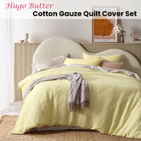 Vintage Design Homewares Hugo Butter Cotton Gauze Quilt Cover Set Queen thumbnail