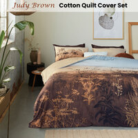 Bedding House Judy Brown Cotton Quilt Cover Set Queen thumbnail