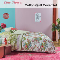 Oilily Line Flower Cotton Sateen Quilt Cover Set Queen thumbnail