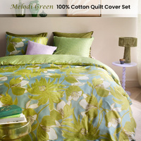 Oilily Melodi Green Cotton Floral Quilt Cover Set King thumbnail
