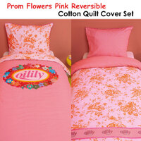 Oilily Prom Flowers Pink Cotton Quilt Cover Set Single thumbnail
