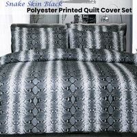 Big Sleep Snake Skin Black Quilt Cover Set Double thumbnail