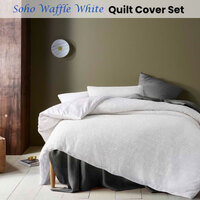 Accessorize Soho Waffle White Quilt Cover Set Queen thumbnail