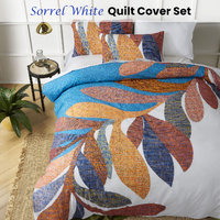 Accessorize Sorrel White Cotton Foliage Quilt Cover Set King thumbnail