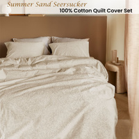 Bedding House Summer Sand Seersucker Cotton Quilt Cover Set King thumbnail