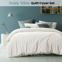 Accessorize Teddy White Quilt Cover Set Single thumbnail