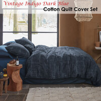 PIP Studio Vintage Indigo Dark Blue Cotton Quilt Cover Set Queen thumbnail