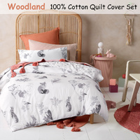 Happy Kids Woodland White Cotton Quilt Cover Set Double thumbnail