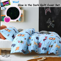 Happy Kids Woof Glow in the Dark Quilt Cover Set Single thumbnail