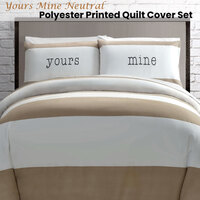 Big Sleep Yours Mine Neutral Quilt Cover Set Single thumbnail