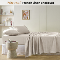 Vintage Design Homewares Natural French Linen Sheet Set King thumbnail