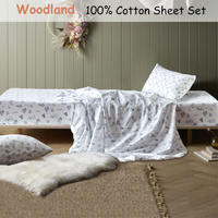 Happy Kids Woodland White Cotton Sheet Set Double thumbnail