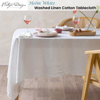 Vintage Design Homewares Helm White Washed Linen Cotton Tablecloth 180cm x 180cm Square thumbnail