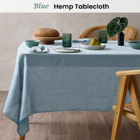 Vintage Design Homewares Marine French Linen Tablecloth 150cm x 230cm thumbnail
