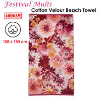 Bedding House Festival Multi Cotton Velour Beach Towel thumbnail