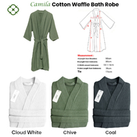 J Elliot Home Camila Cotton Waffle Bath Robe Chive thumbnail