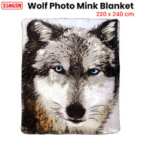 J.Elliot Home 350gsm Wolf Photo Mink Blanket thumbnail