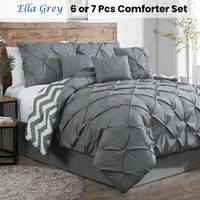 J Elliot Home 6 Pcs Ella Grey Comforter Set Single thumbnail