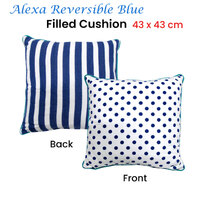 J.Elliot Home Alexa Reversible Blue Filled Cushion thumbnail