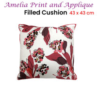 IDC Homewares Amelia Applique Pink Filled Cushion 43 x 43 cm thumbnail