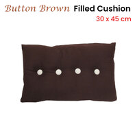 Button Brown Oblong Filled Cushion 30 x 45 cm thumbnail