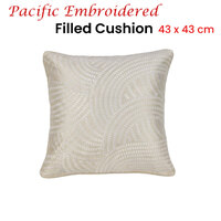 IDC Homewares Pacific Embroidered White Filled Cushion 43 x 43 cm thumbnail