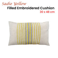Sadie Embroidered Oblong Filled Cushion 30 x 48 cm thumbnail