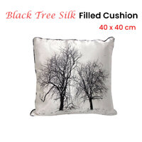 Black Tree Silk Filled Cushion 40 x 40 cm thumbnail
