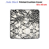J Elliot Home Aida Black Printed Cotton Cushion Cover 43 x 43cm thumbnail