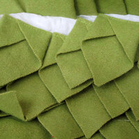 Small Designed Square Cushion Cover 30 x 30 cm Leaf Green Pleats thumbnail