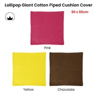 IDC Homewares Lollipop Cotton Piped Cushion Cover 60 cm square Chocolate thumbnail