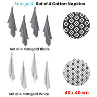 Set of 4 Christopher Vine Marigold Cotton Napkins 40cm x 40cm Black thumbnail