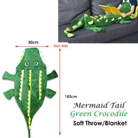 Mermaid Tail Crocodile Green Soft Blanket Throw thumbnail