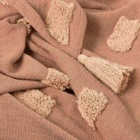 J Elliot Home Quinn 100% Cotton Textured Throw 130 x 160 cm Clay Pink & Soft Pink thumbnail
