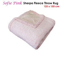 IDC Homewares Sofie Sherpa Fleece Throw Rug Pink thumbnail
