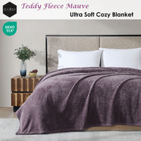Ardor Teddy Mauve Ultra Soft Cozy Fleece Blanket Queen thumbnail