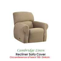 Elan Cambridge Extra-stretch Couch Cover Linen One Seater Recliner Linen thumbnail