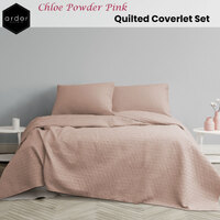 Ardor Chloe Powder Pink 3 Pcs Quilted Coverlet Set Queen/King thumbnail