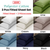 Apartmento 225TC Fitted Sheet Set King Sky plus 2 Pillowcases thumbnail